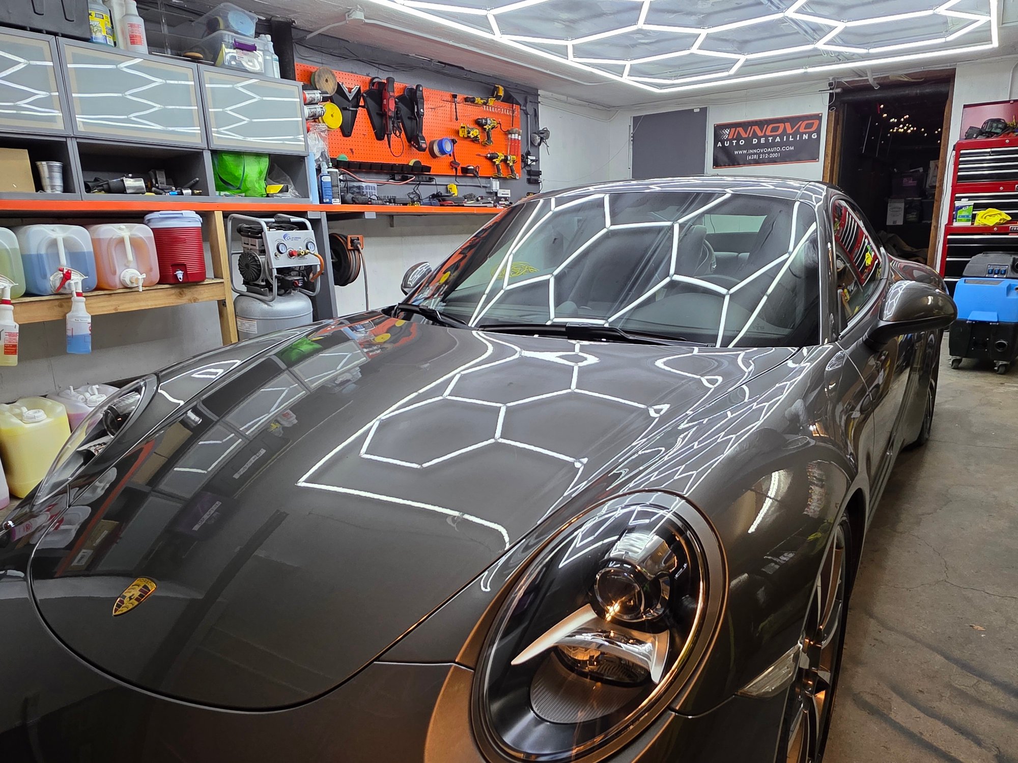Luxury sports car after ceramic-coating service at Innovo.