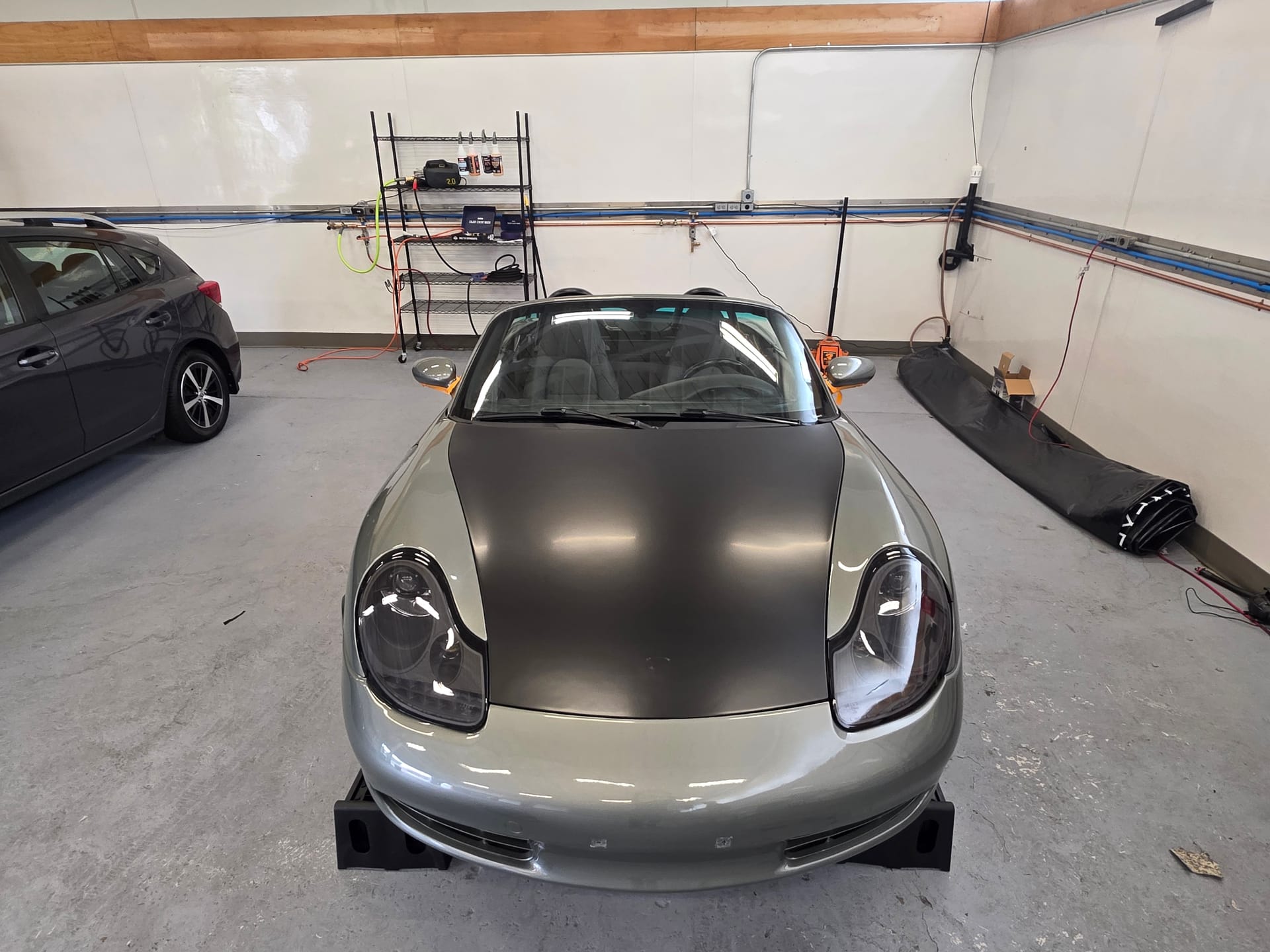 Porsche Boxster hood in matte STEK Fashion Film.