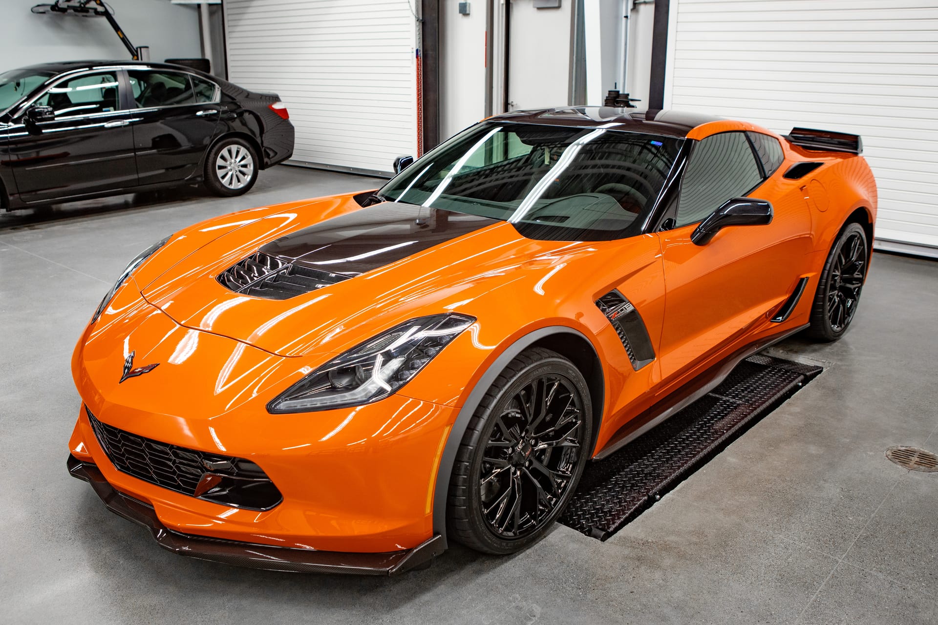 Orange Chevrolet Corvette Z06 finished with STEK DYNOshield paint protection film.